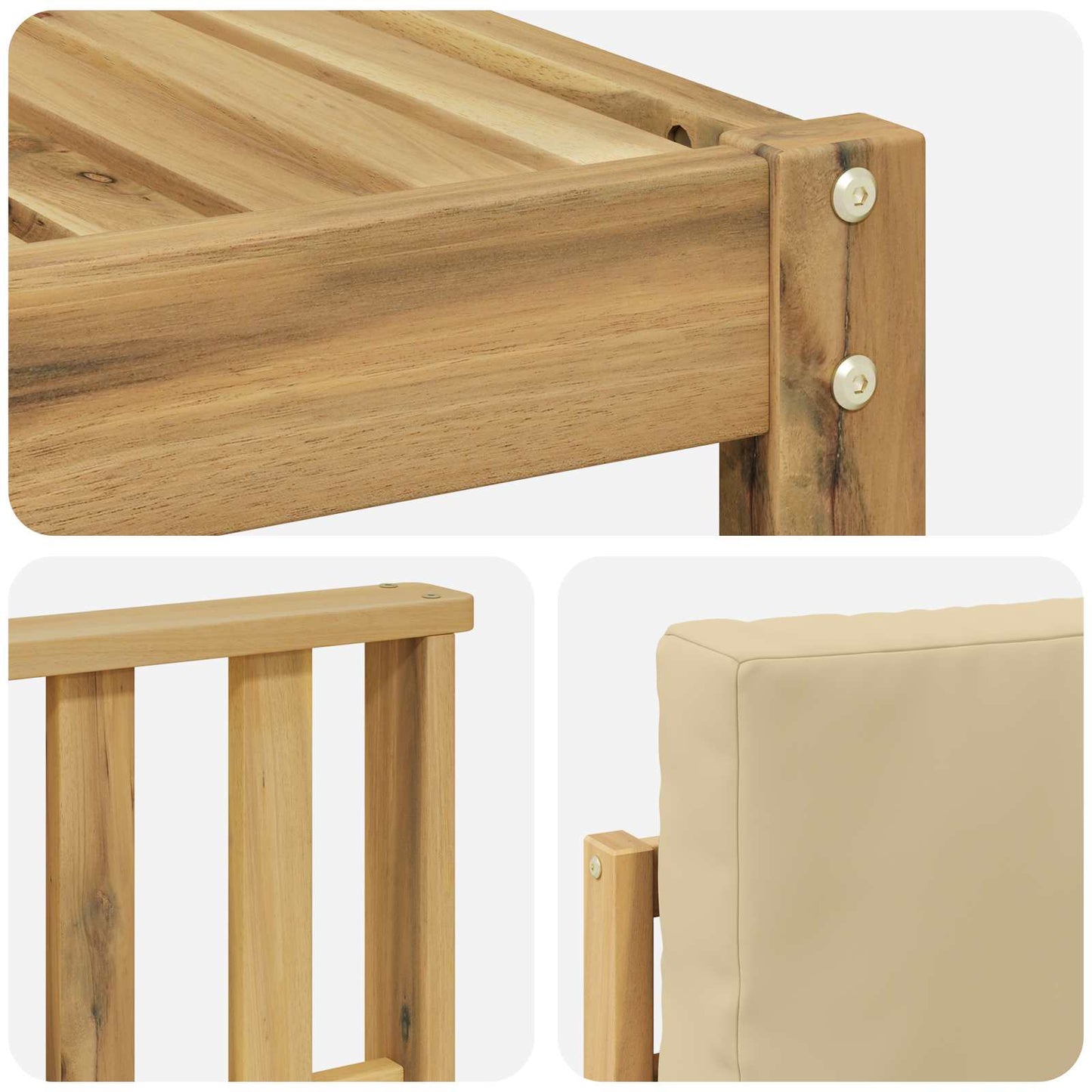 Buiten bankenset met kussen 7 pcs Wit en Beige is nu te koop bij PeponiXL, paradijselijk wonen!