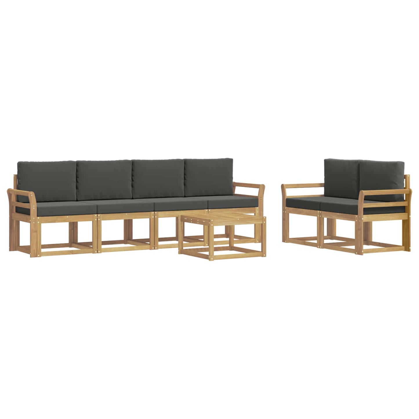 Buiten bankenset met kussen 7 pcs Wit en antracietkleurig is nu te koop bij PeponiXL, paradijselijk wonen!
