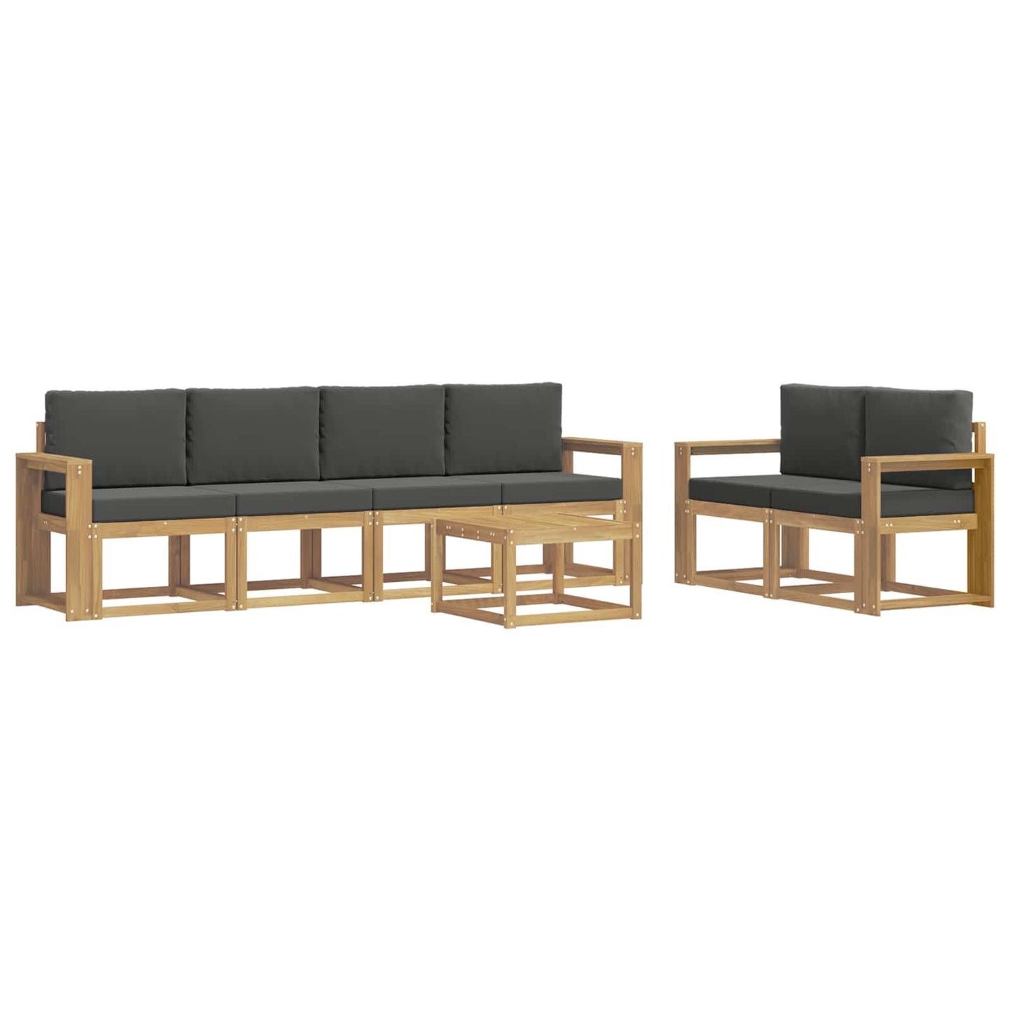 Buiten bankenset met kussen 7 pcs Wit en antracietkleurig is nu te koop bij PeponiXL, paradijselijk wonen!