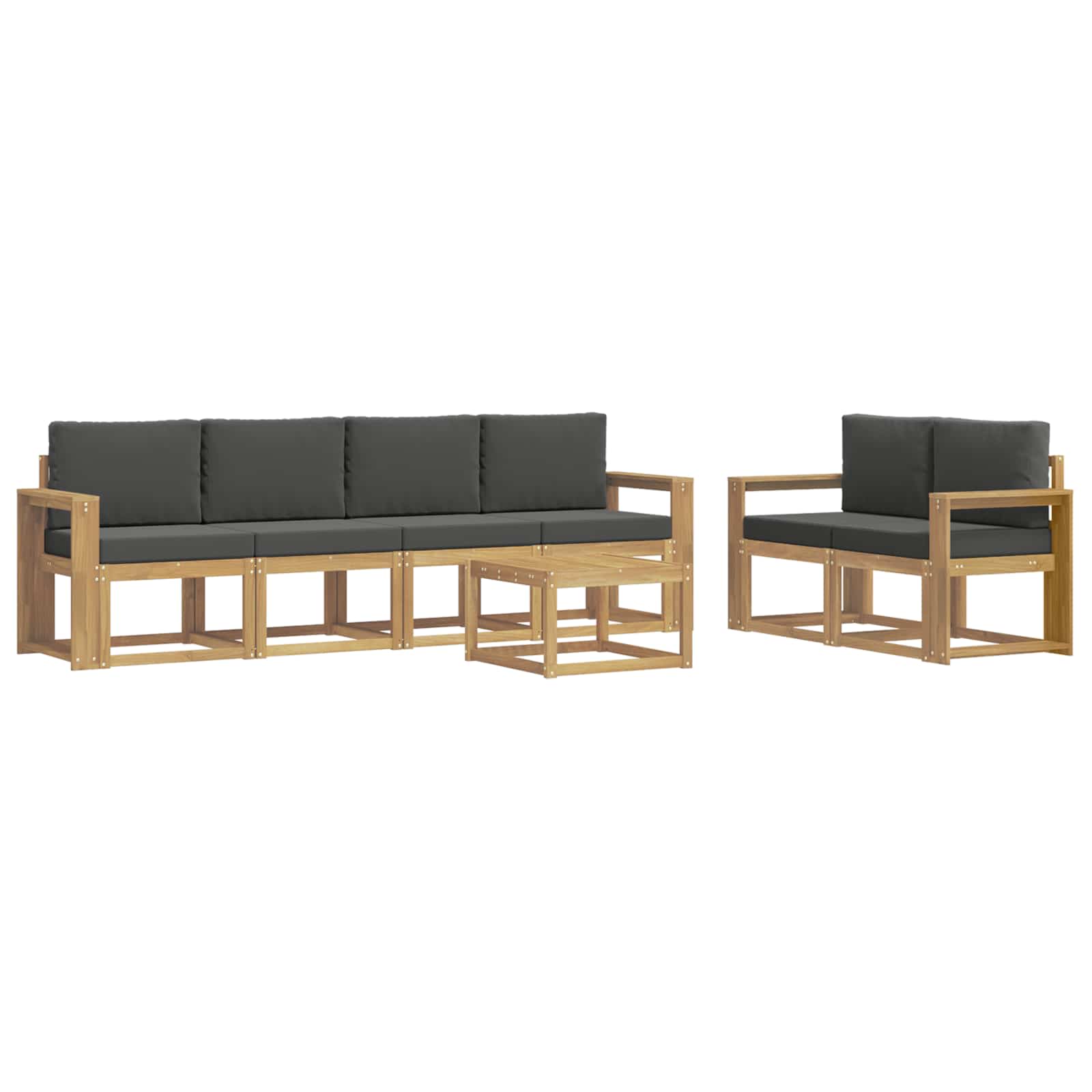 Buiten bankenset met kussen 7 pcs Wit en antracietkleurig is nu te koop bij PeponiXL, paradijselijk wonen!