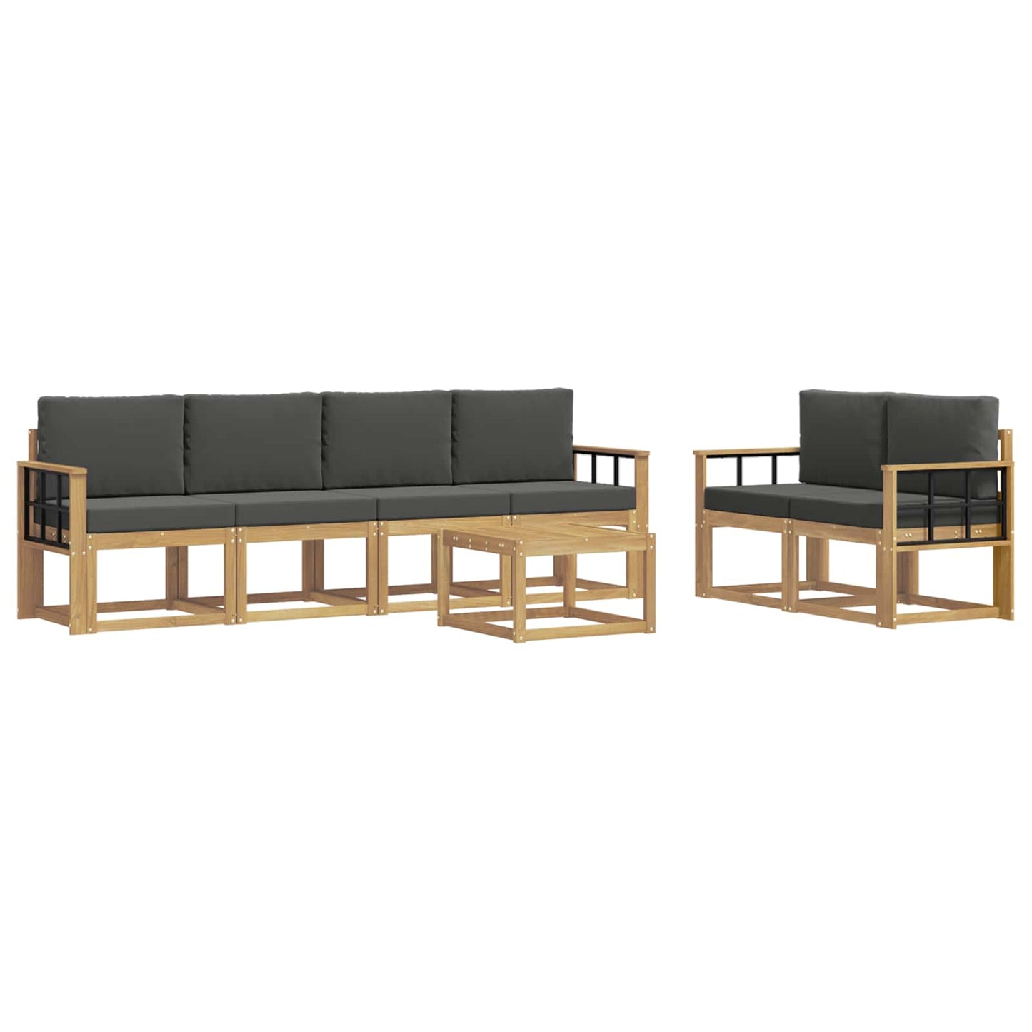 Buiten bankenset met kussen 7 pcs Wit en antracietkleurig is nu te koop bij PeponiXL, paradijselijk wonen!