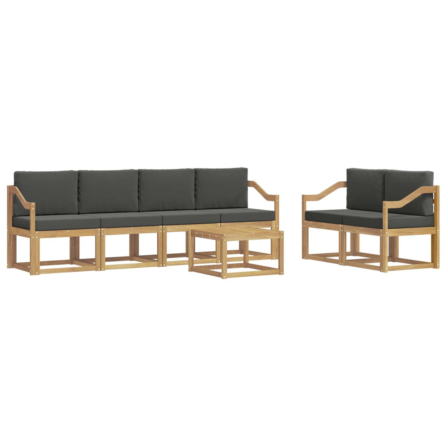Buiten bankenset met kussen 7 pcs Wit en antracietkleurig is nu te koop bij PeponiXL, paradijselijk wonen!