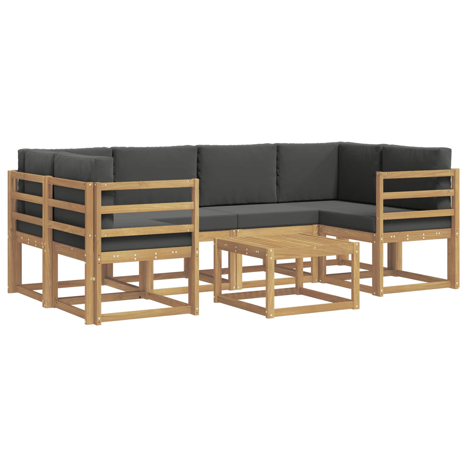 Buiten bankenset met kussen 7 pcs Wit en antracietkleurig is nu te koop bij PeponiXL, paradijselijk wonen!