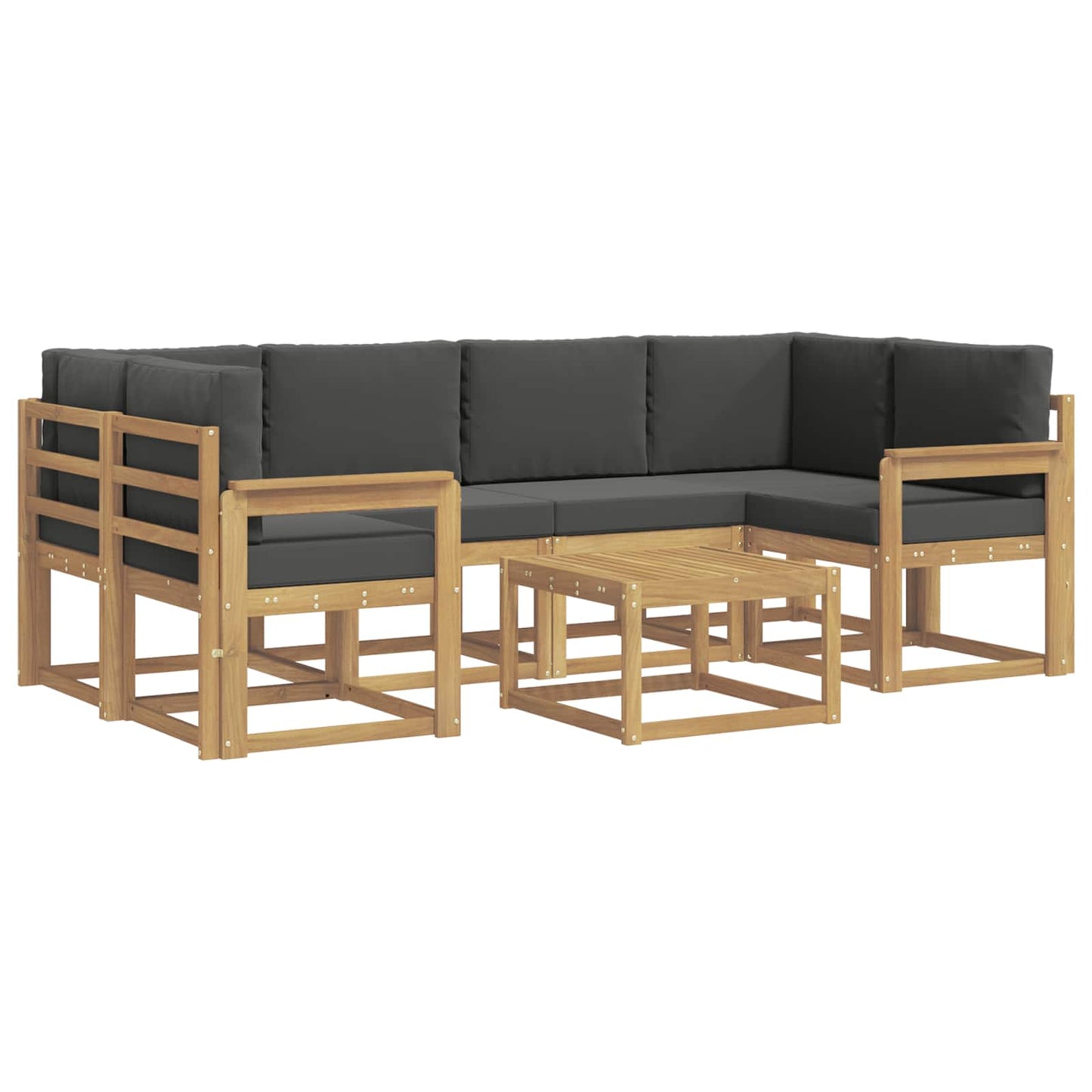 Buiten bankenset met kussen 7 pcs Wit en antracietkleurig is nu te koop bij PeponiXL, paradijselijk wonen!