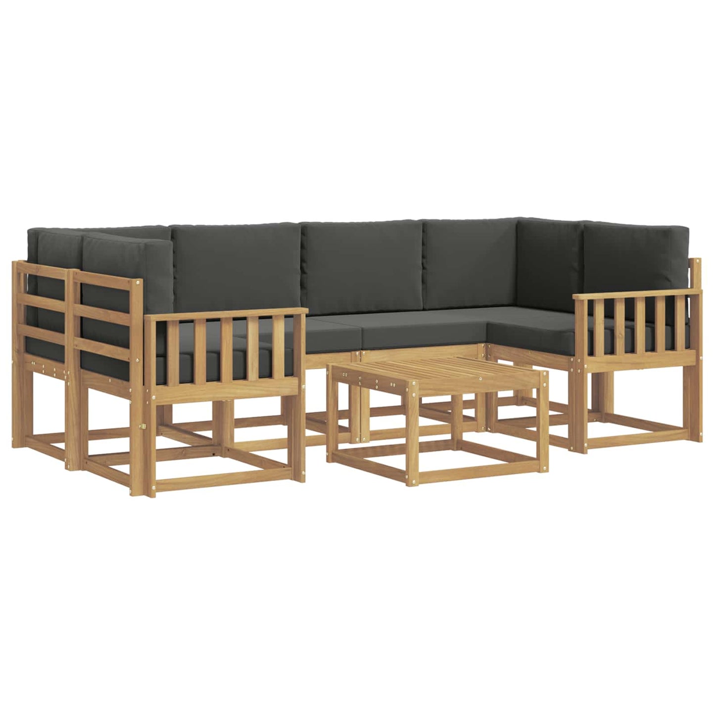 Buiten bankenset met kussen 7 pcs Wit en antracietkleurig is nu te koop bij PeponiXL, paradijselijk wonen!