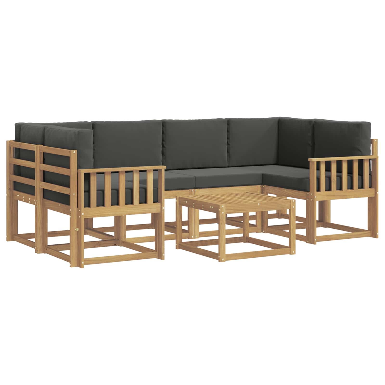 Buiten bankenset met kussen 7 pcs Wit en antracietkleurig is nu te koop bij PeponiXL, paradijselijk wonen!