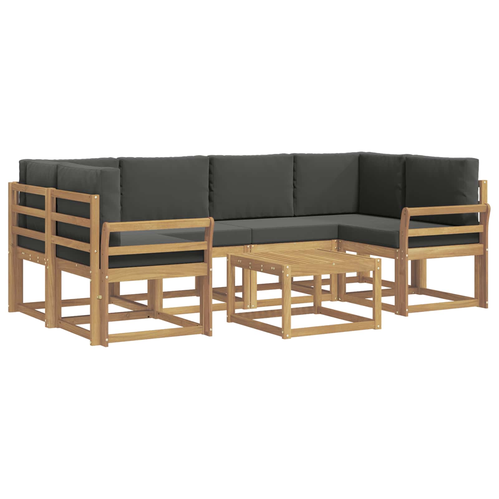 Buiten bankenset met kussen 7 pcs Wit en antracietkleurig is nu te koop bij PeponiXL, paradijselijk wonen!