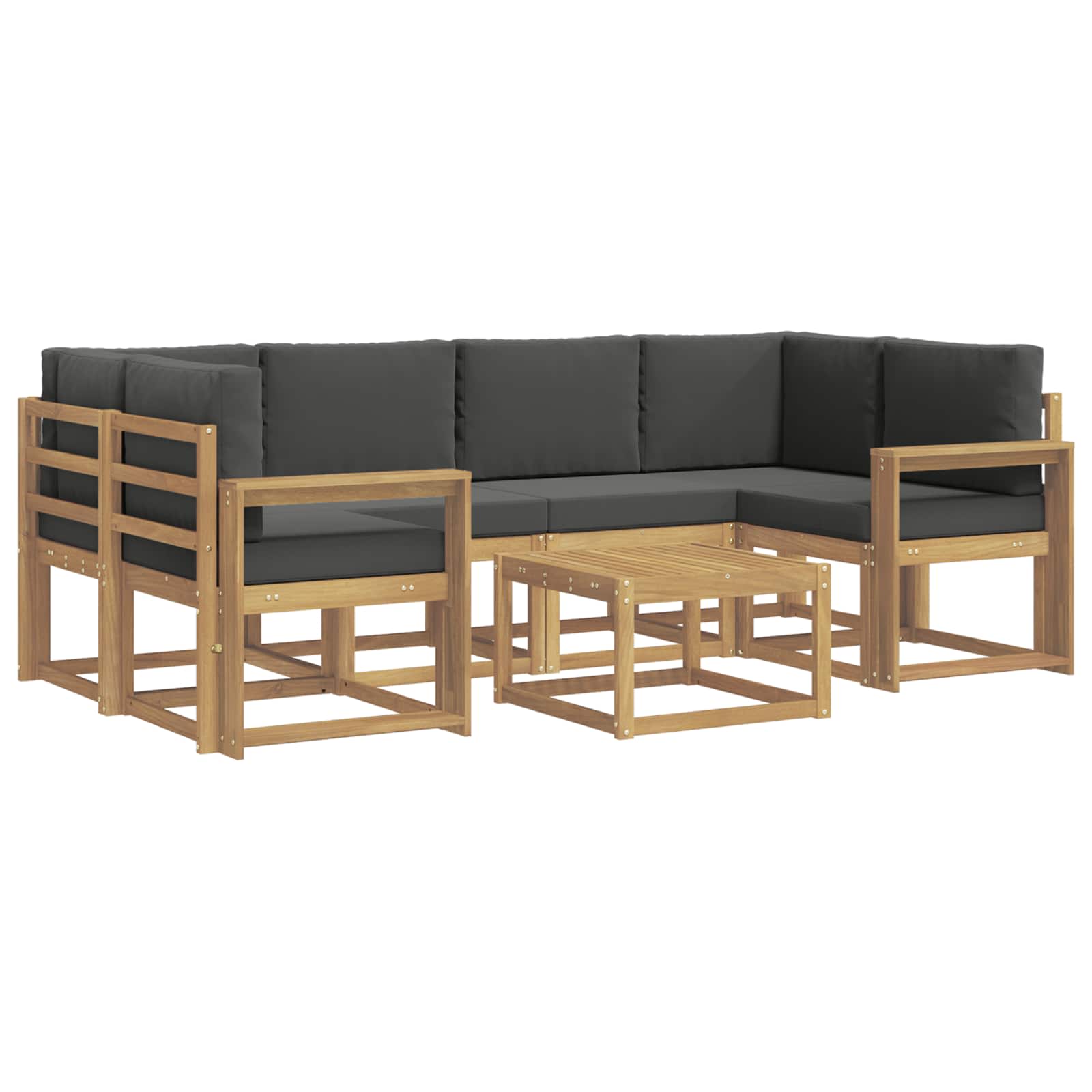 Buiten bankenset met kussen 7 pcs Wit en antracietkleurig is nu te koop bij PeponiXL, paradijselijk wonen!