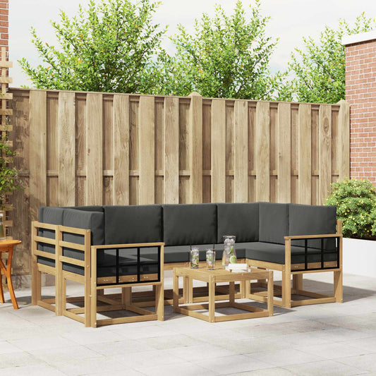 Buiten bankenset met kussen 7 pcs Wit en antracietkleurig is nu te koop bij PeponiXL, paradijselijk wonen!