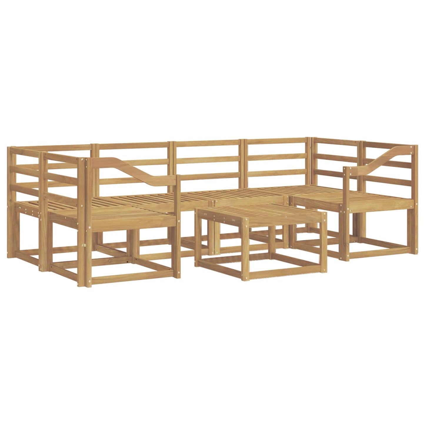 Buiten bankenset 7 pcs Wit 59 x 59 x 37 cm Massief Acaciahout