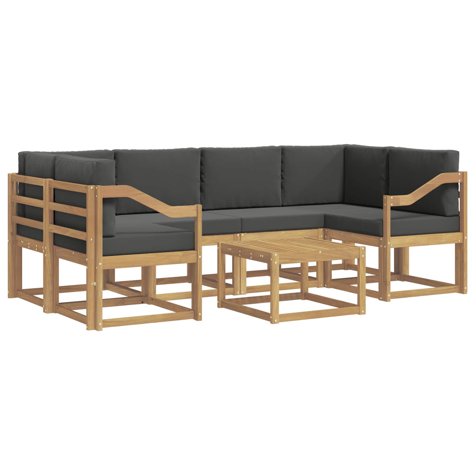 Buiten bankenset met kussen 7 pcs Wit en antracietkleurig is nu te koop bij PeponiXL, paradijselijk wonen!