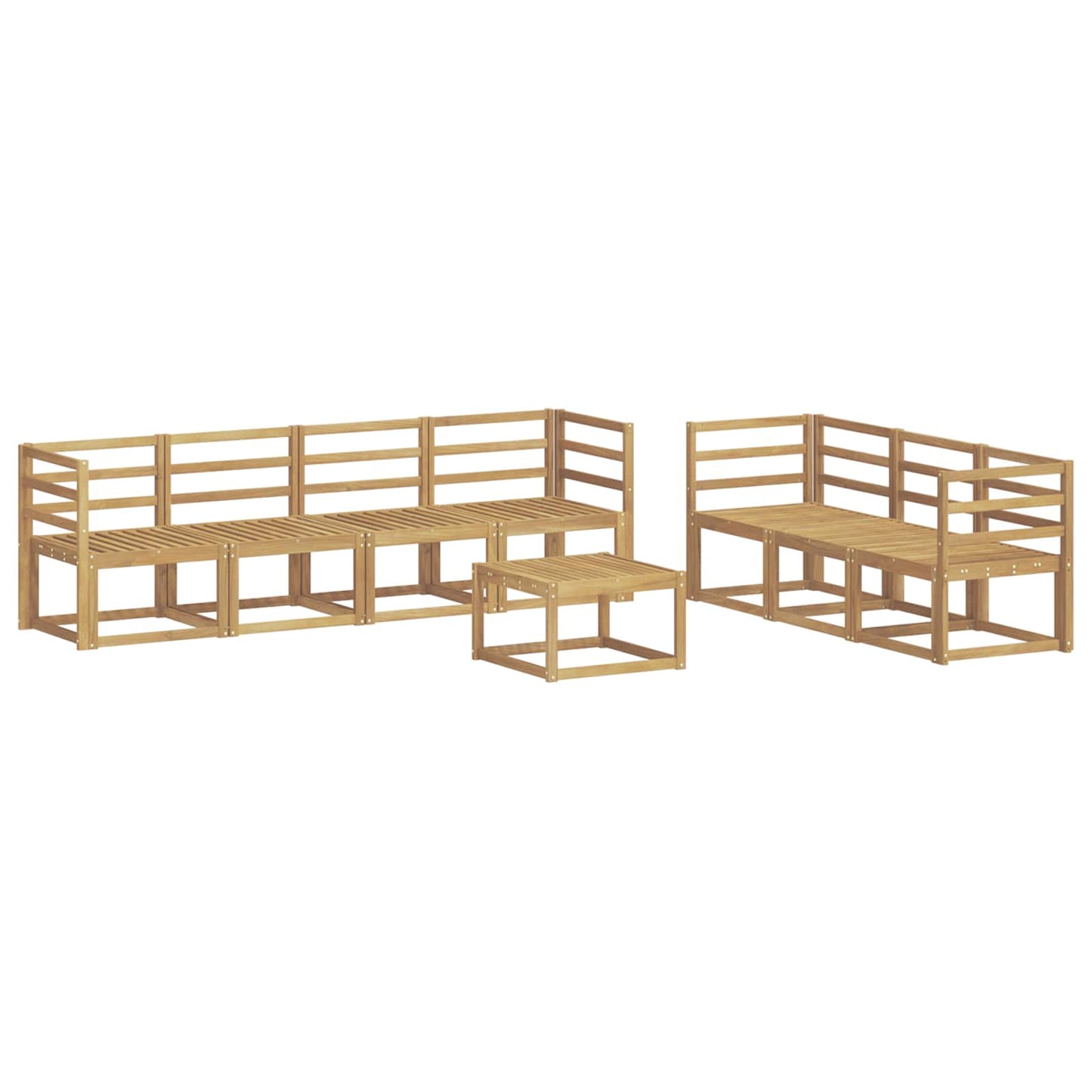 Buiten bankenset 8 pcs Wit 59 x 59 x 37 cm Massief Acaciahout