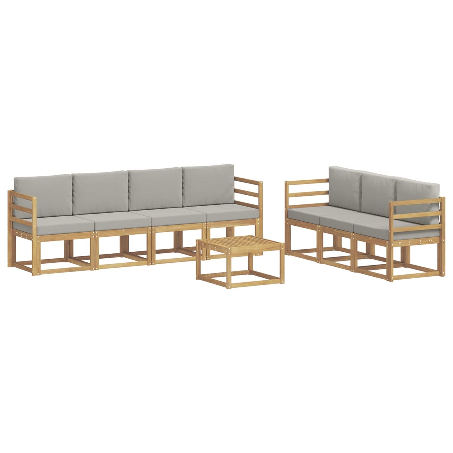 Buiten bankenset 8 pcs Wit en Lichtgrijs 59 x 59 x 37 cm