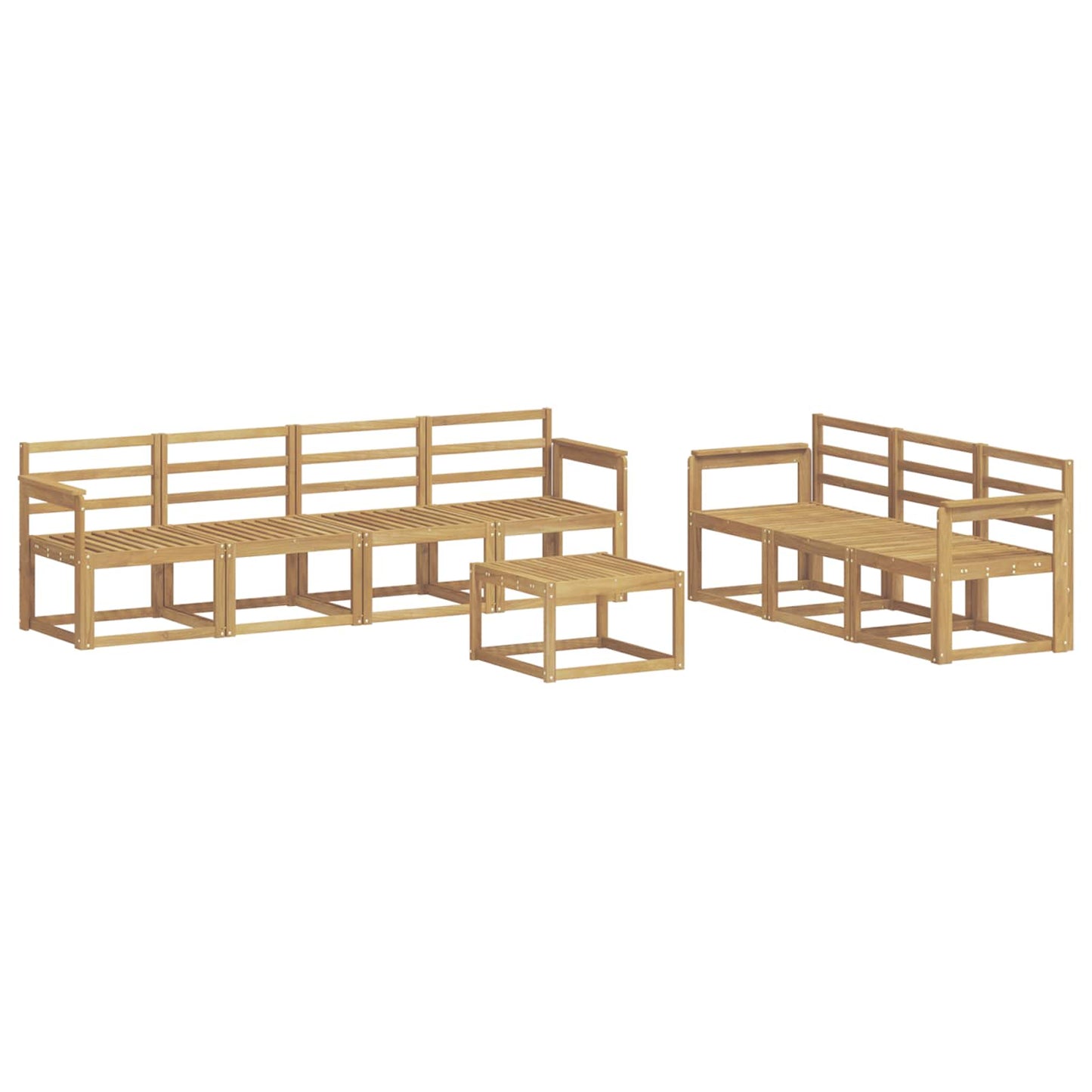 Buiten bankenset 8 pcs Wit 59 x 59 x 37 cm Massief Acaciahout