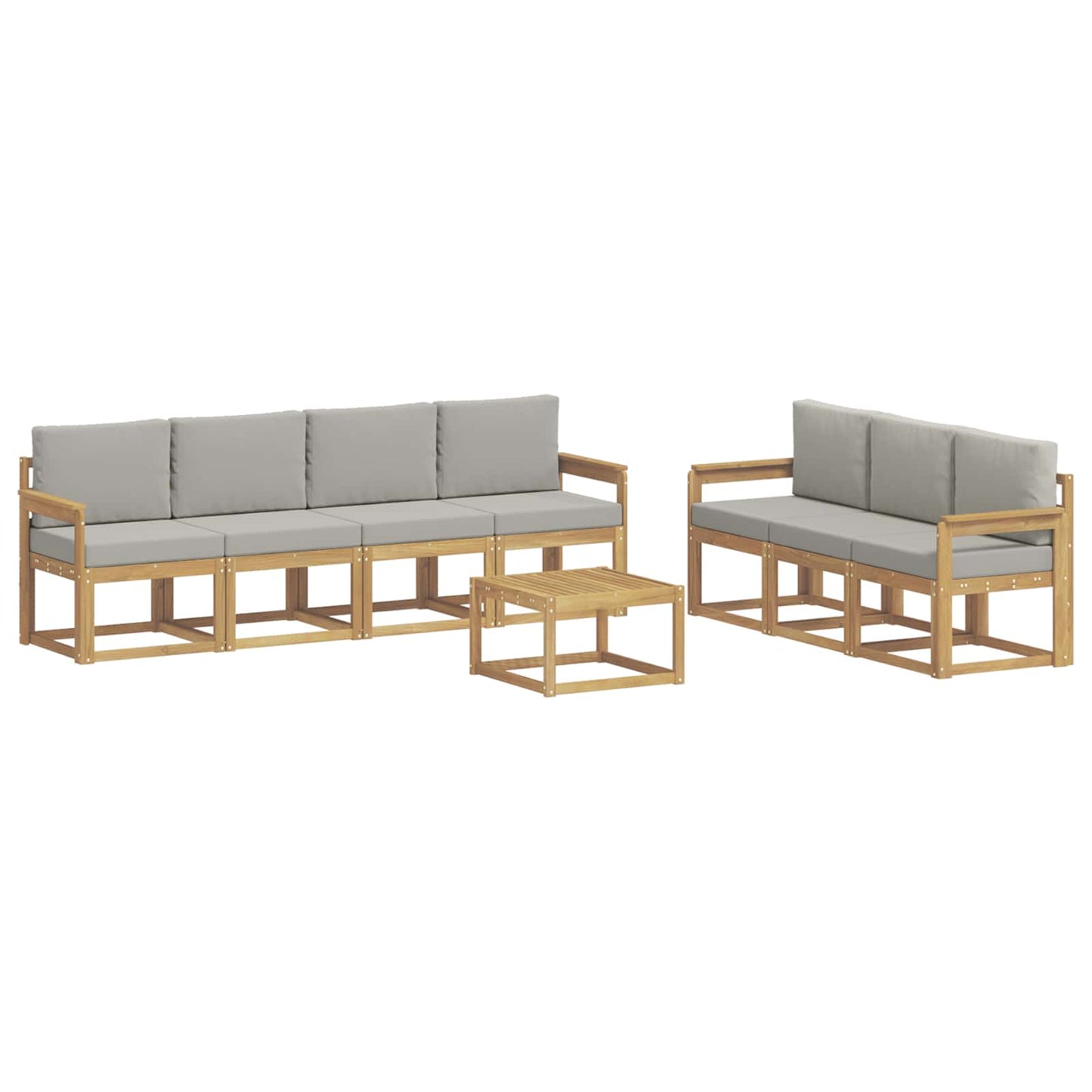 Buiten bankenset 8 pcs Wit en Lichtgrijs 59 x 59 x 37 cm
