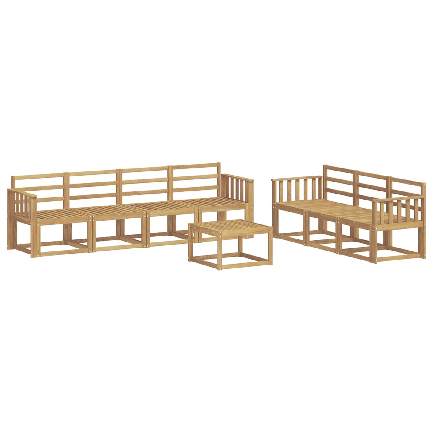 Buiten bankenset 8 pcs Wit 59 x 59 x 37 cm Massief Acaciahout