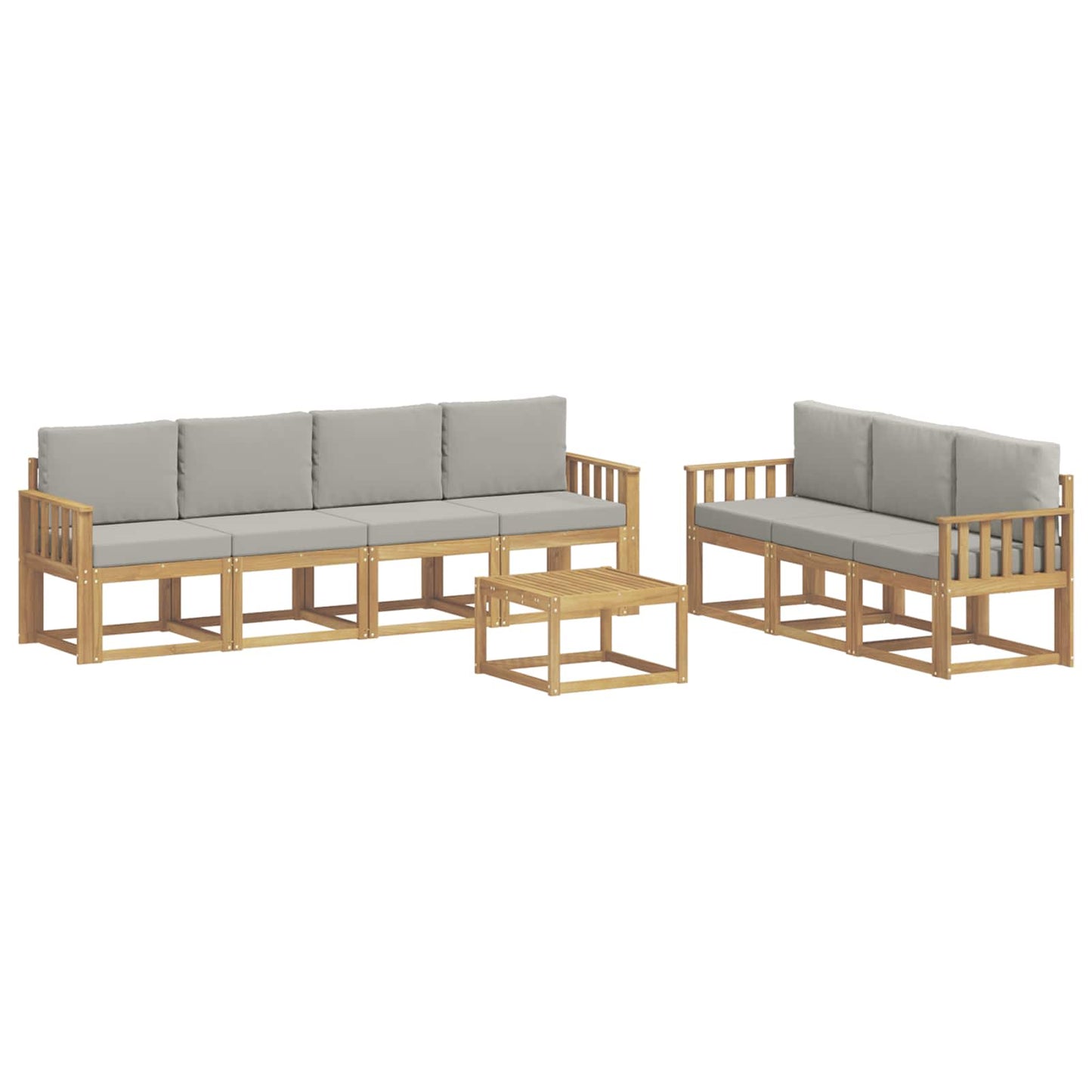 Buiten bankenset 8 pcs Wit en Lichtgrijs 59 x 59 x 37 cm
