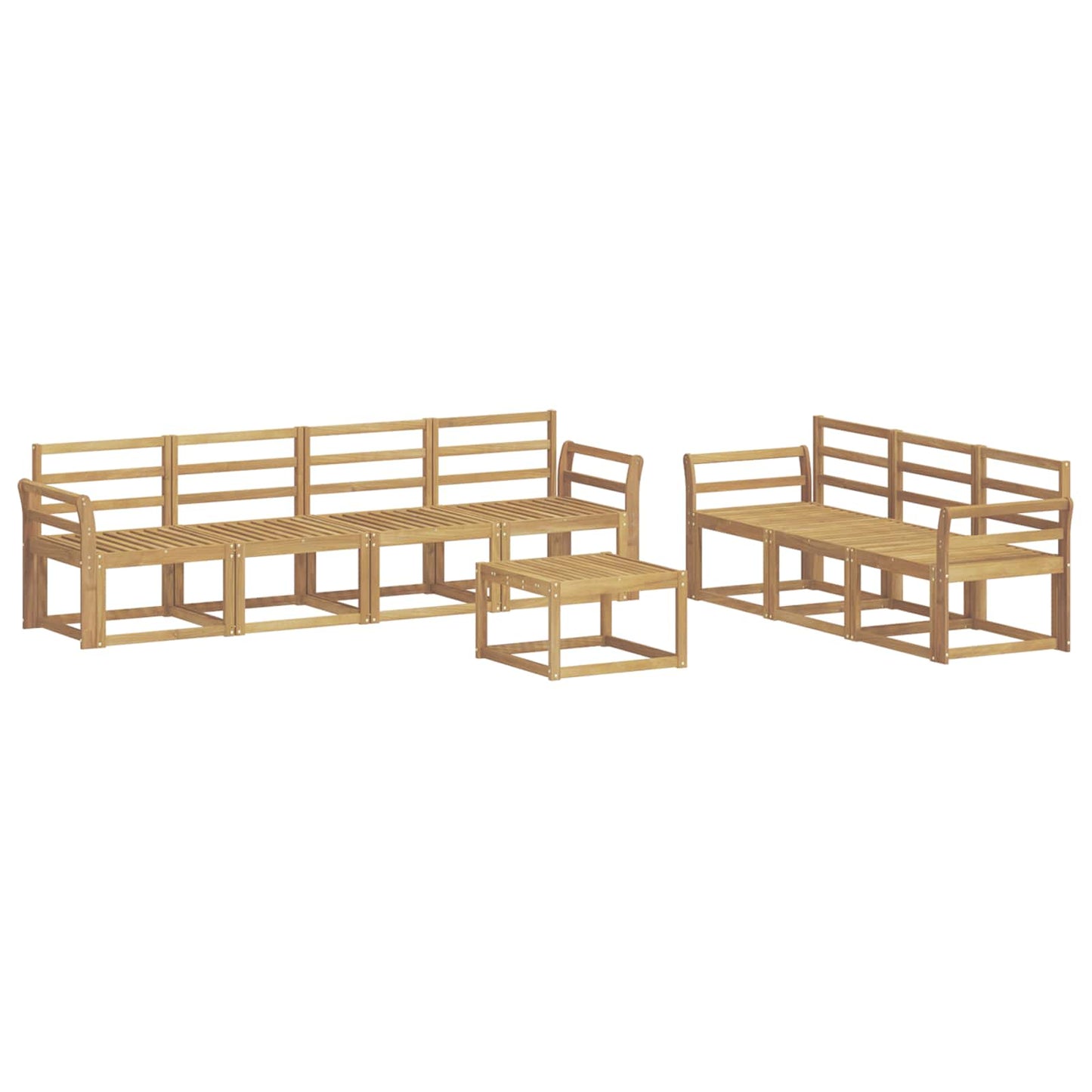 Buiten bankenset 8 pcs Wit 59 x 59 x 37 cm Massief Acaciahout