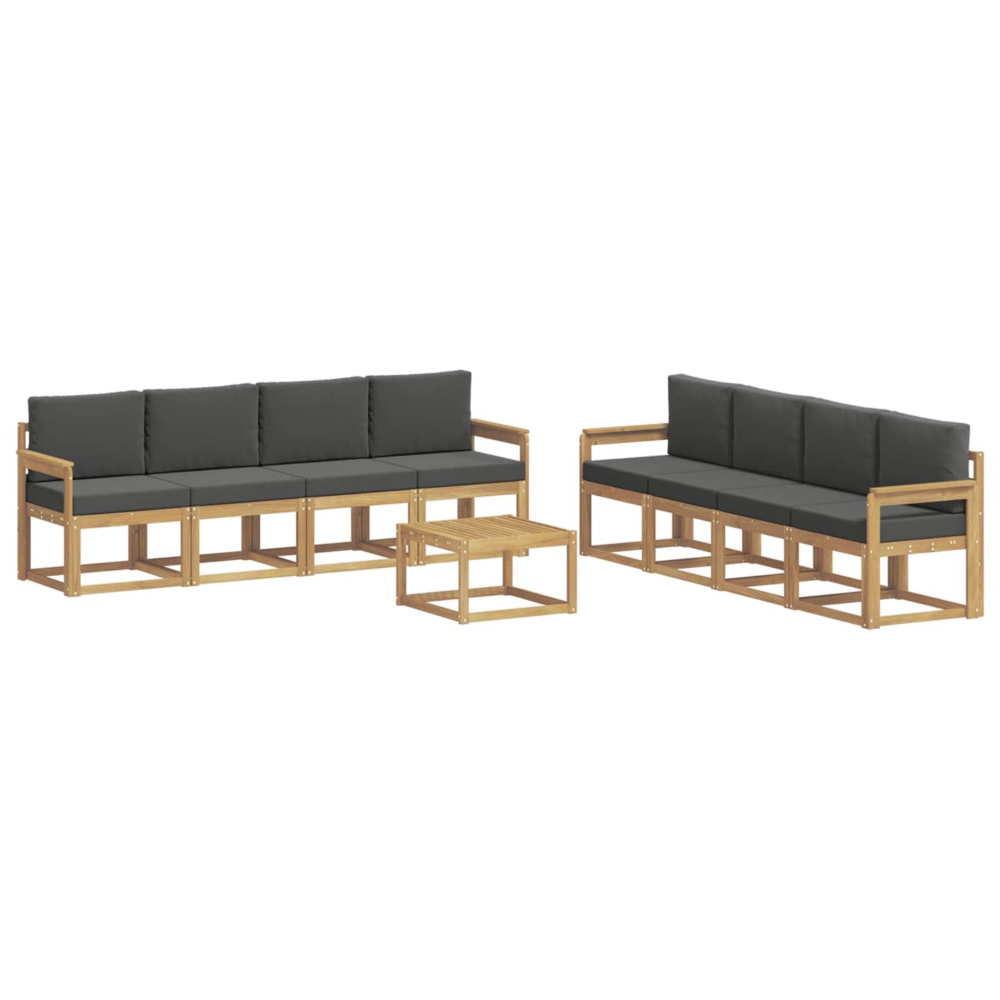 Buiten bankenset met kussen 9 pcs Wit en antracietkleurig is nu te koop bij PeponiXL, paradijselijk wonen!