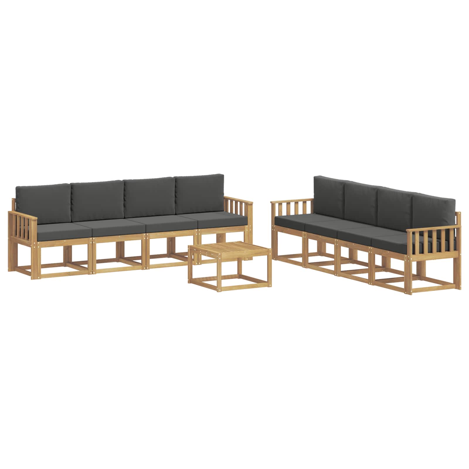 Buiten bankenset met kussen 9 pcs Wit en antracietkleurig is nu te koop bij PeponiXL, paradijselijk wonen!