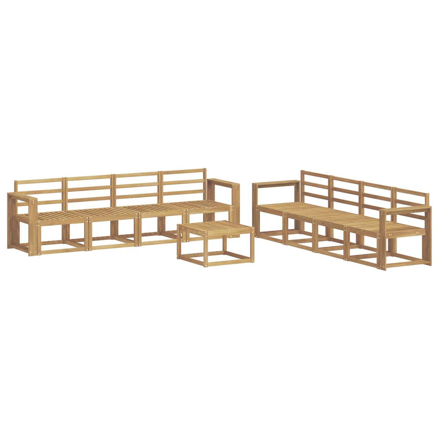 Buiten bankenset 9 pcs Wit 59 x 59 x 37 cm Massief Acaciahout