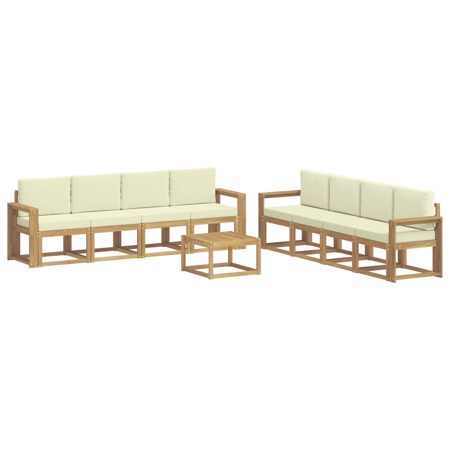 Buiten bankenset met kussen 9 pcs Wit en crèmekleurig is nu te koop bij PeponiXL, paradijselijk wonen!