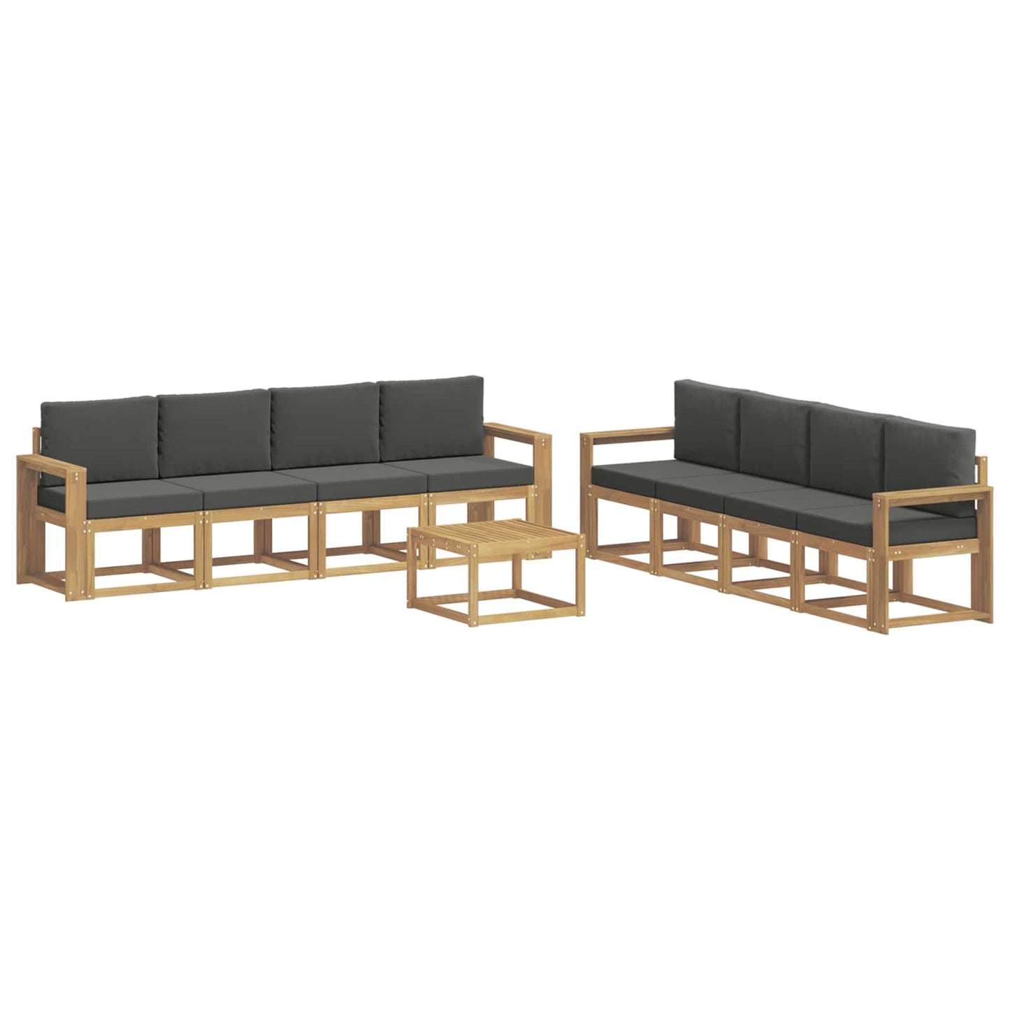 Buiten bankenset met kussen 9 pcs Wit en antracietkleurig is nu te koop bij PeponiXL, paradijselijk wonen!