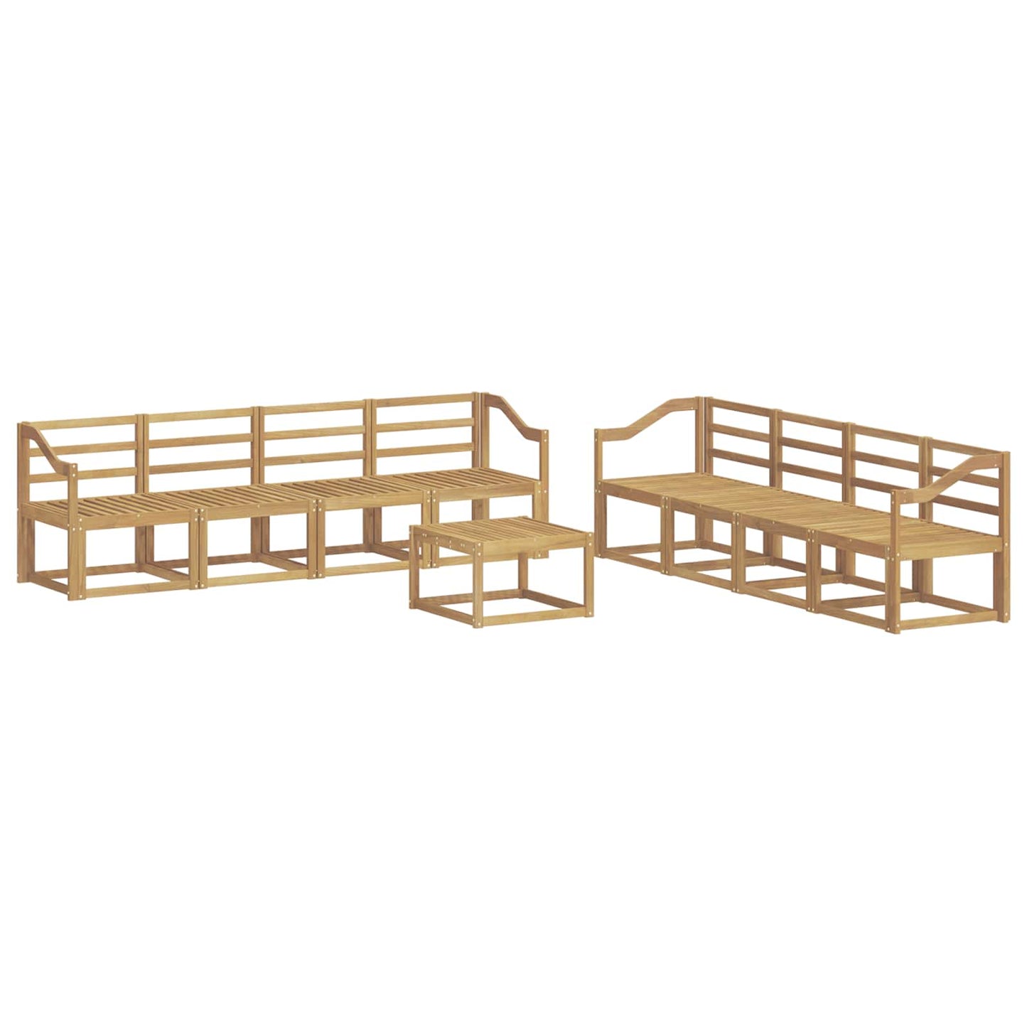 Buiten bankenset 9 pcs Wit 59 x 59 x 37 cm Massief Acaciahout