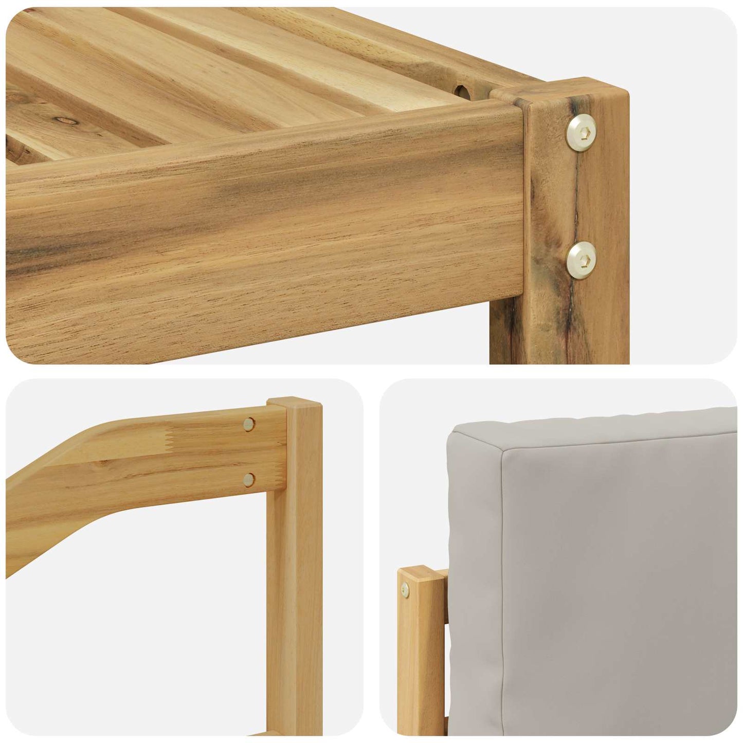 Buiten bankenset 9 pcs Wit en Lichtgrijs 59 x 59 x 37 cm