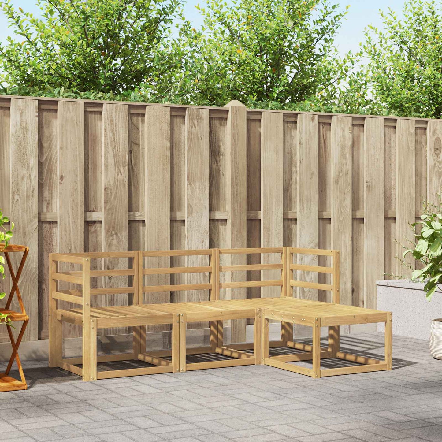 Buiten bankenset 4 pcs Wit 185,5 x 122,5 x 73 cm