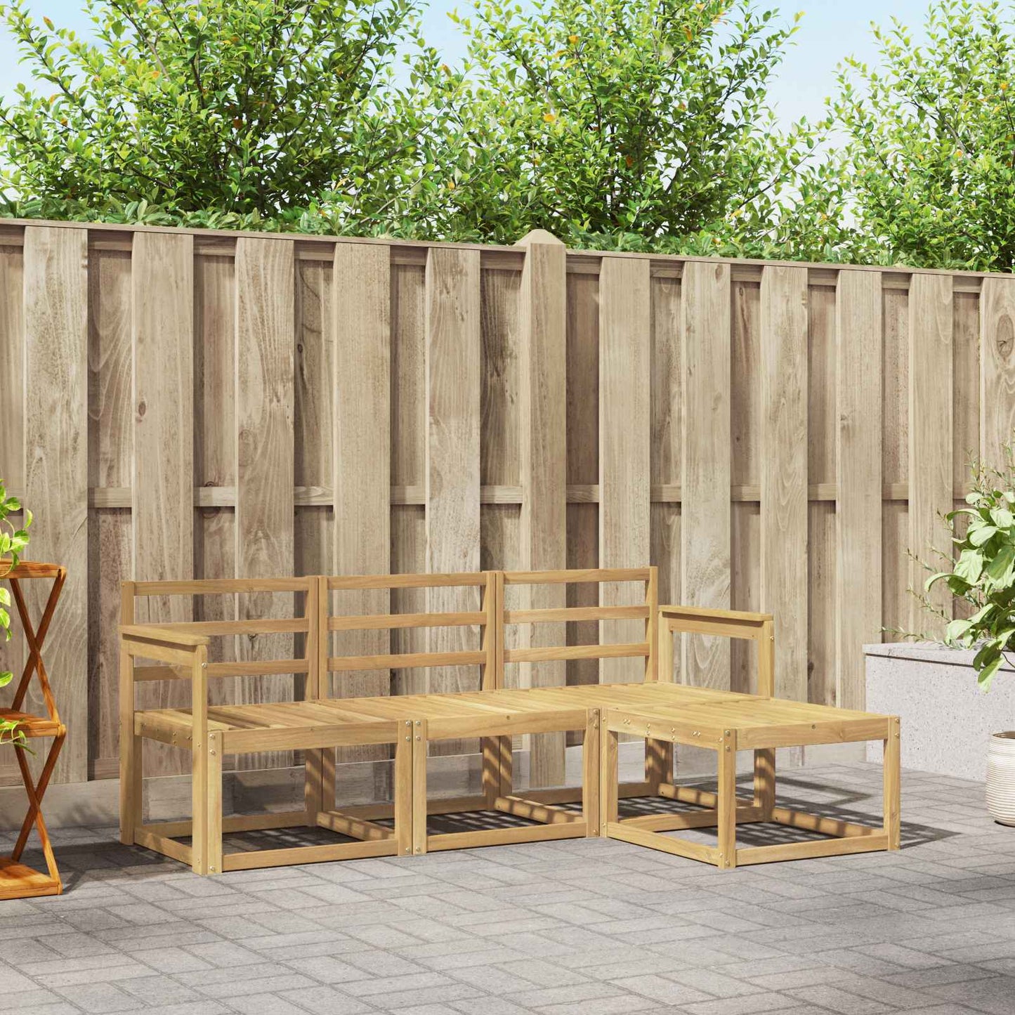 Buiten bankenset 4 pcs Wit 189,5 x 122,5 x 73 cm