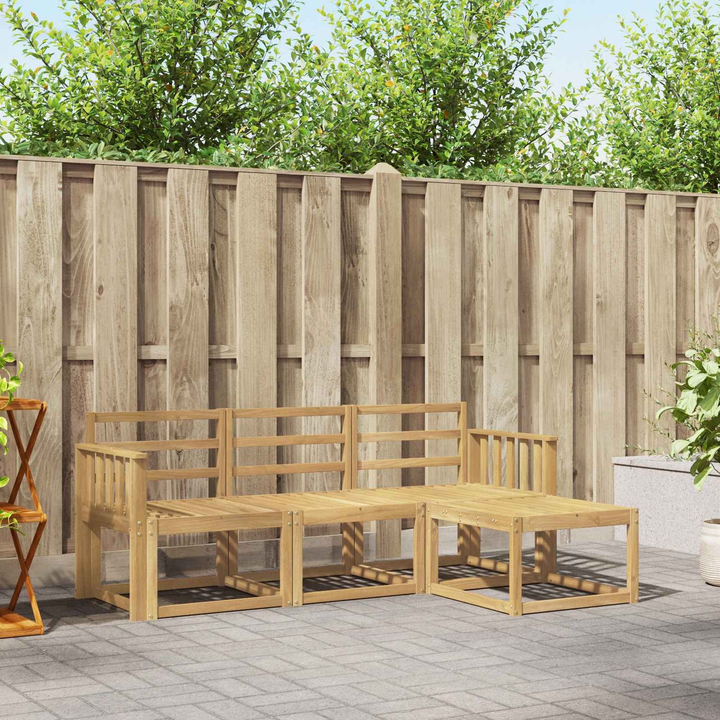 Buiten bankenset 4 pcs Wit 189,5 x 122,5 x 73 cm
