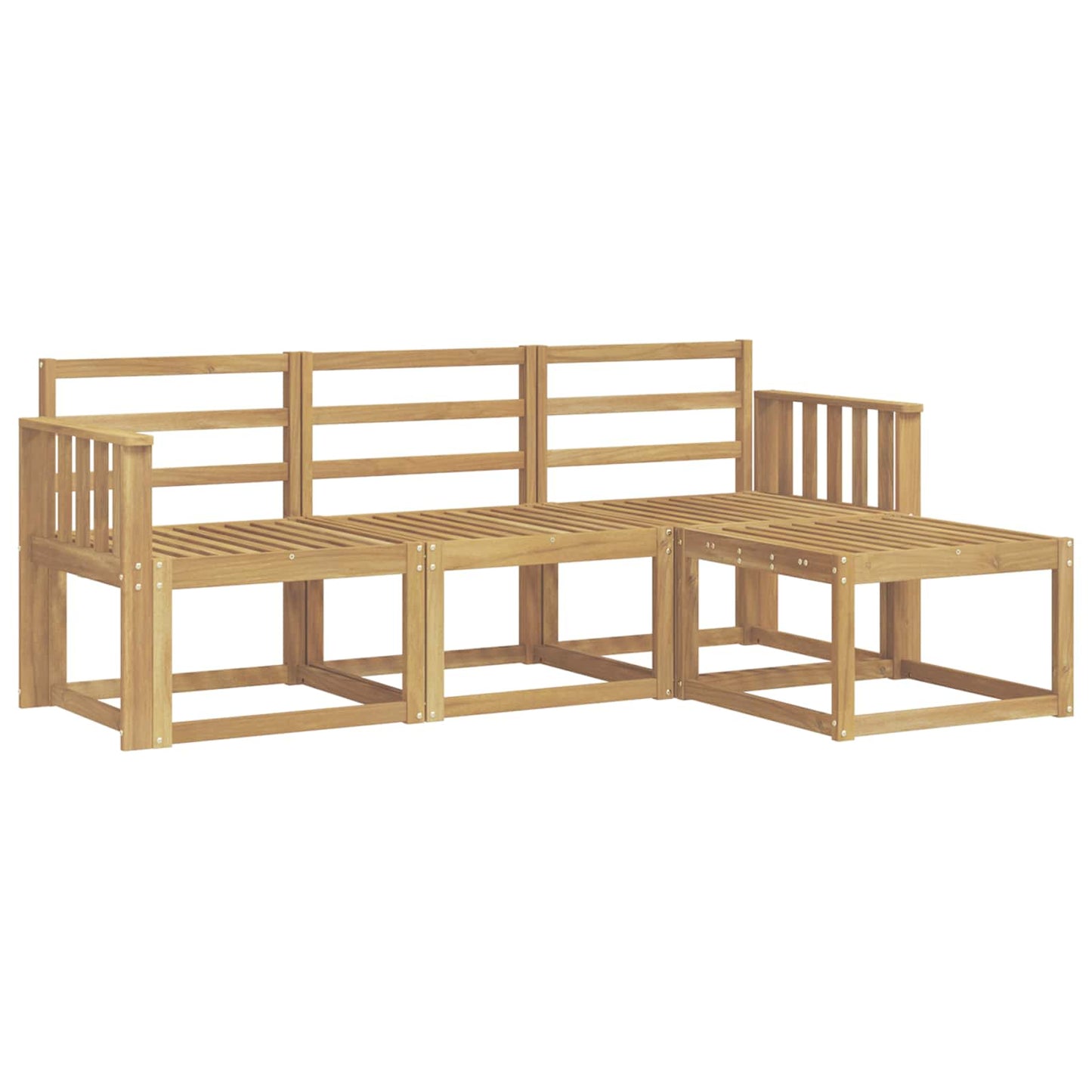 Buiten bankenset 4 pcs Wit 189,5 x 122,5 x 73 cm