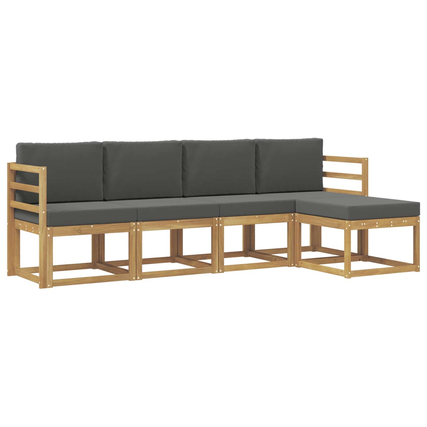 Buiten bankenset met kussen 5 pcs Wit en antracietkleurig is nu te koop bij PeponiXL, paradijselijk wonen!