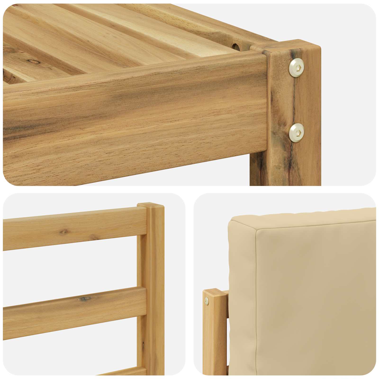 Buiten bankenset met kussen 5 pcs Wit en Beige is nu te koop bij PeponiXL, paradijselijk wonen!