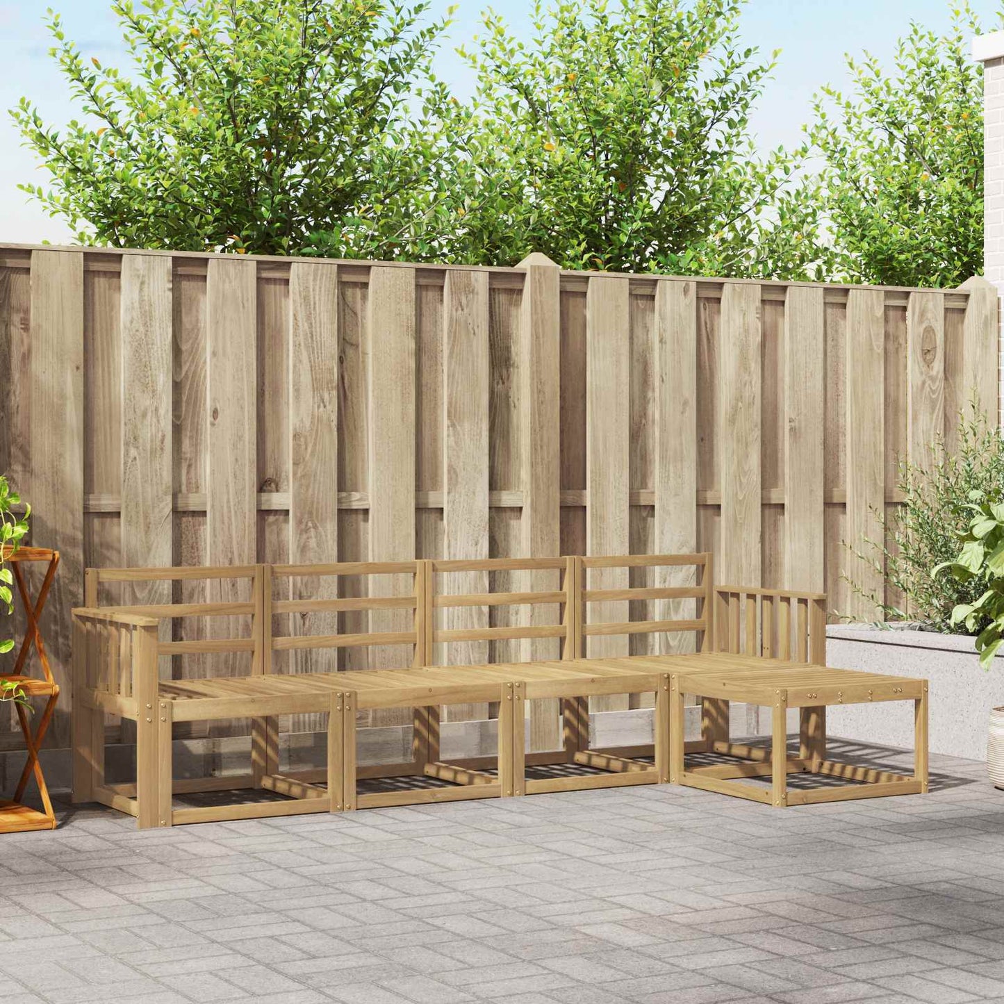Buiten bankenset 5 pcs Wit 249 x 122,5 x 73 cm