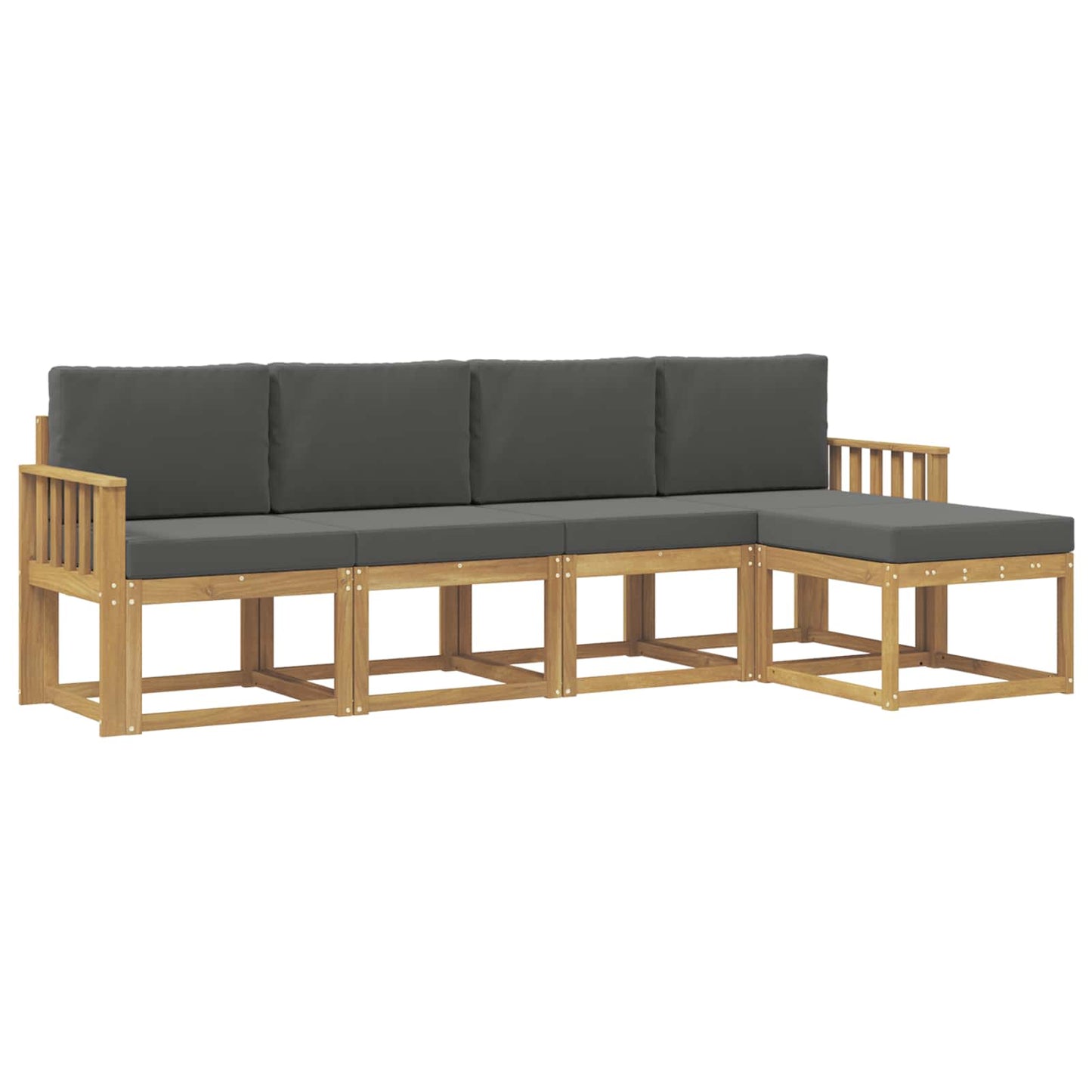 Buiten bankenset met kussen 5 pcs Wit en antracietkleurig is nu te koop bij PeponiXL, paradijselijk wonen!