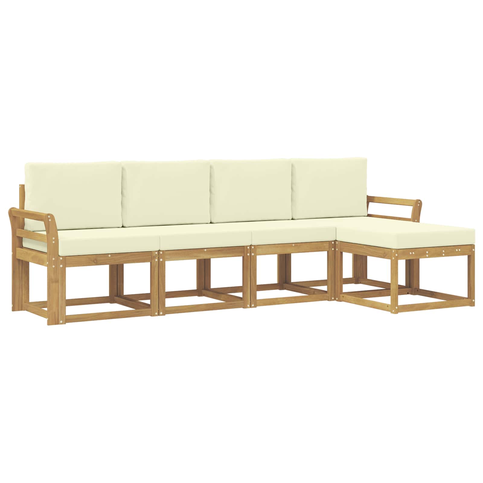 Buiten bankenset met kussen 5 pcs Massief Acaciahout is nu te koop bij PeponiXL, paradijselijk wonen!