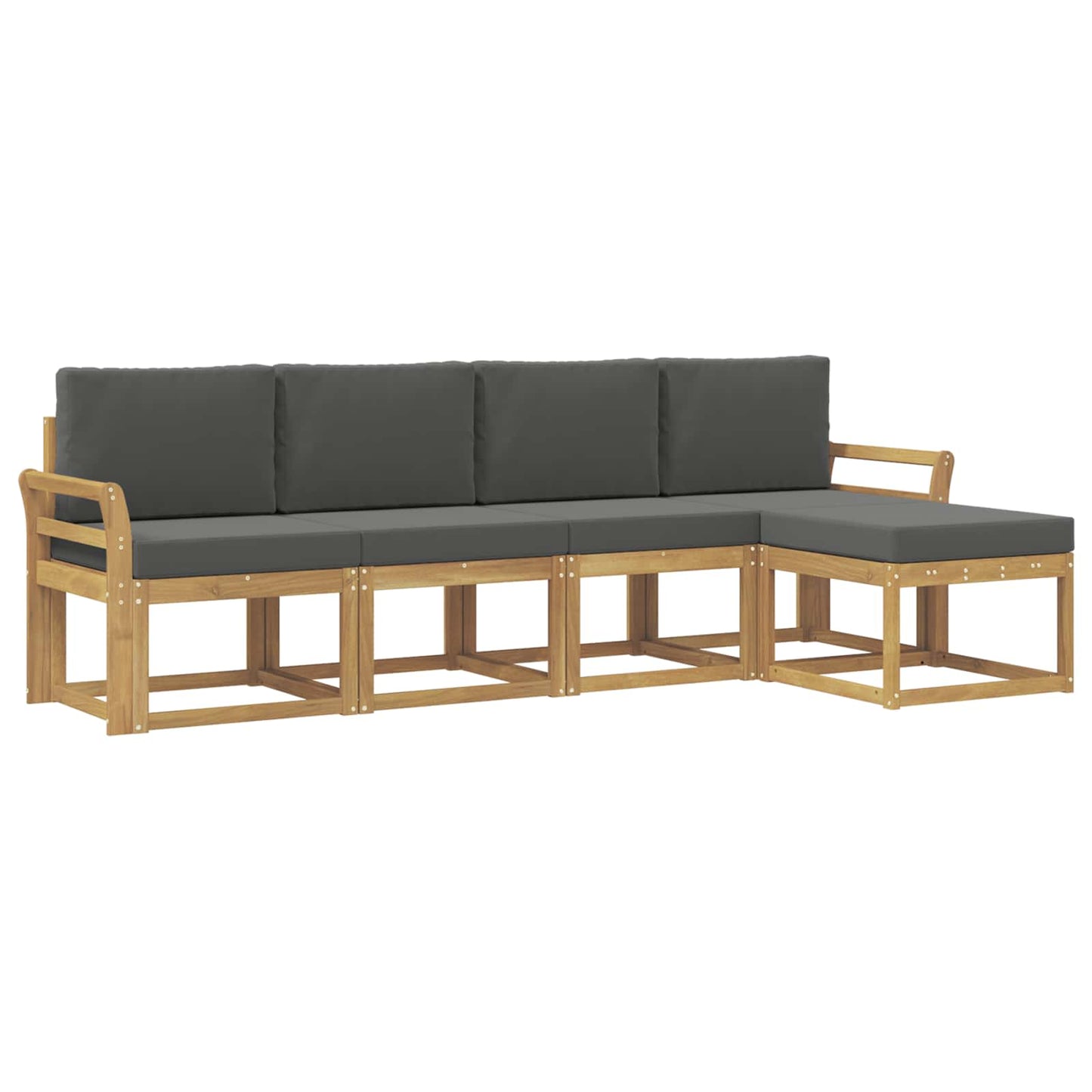 Buiten bankenset met kussen 5 pcs Wit en antracietkleurig is nu te koop bij PeponiXL, paradijselijk wonen!