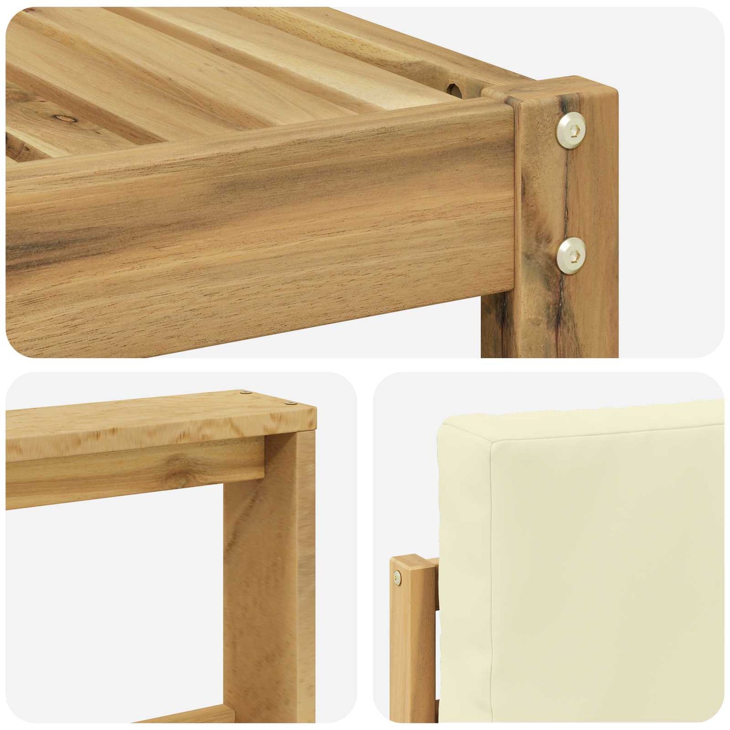 Buiten bankenset met kussen 5 pcs Wit en crèmekleurig is nu te koop bij PeponiXL, paradijselijk wonen!