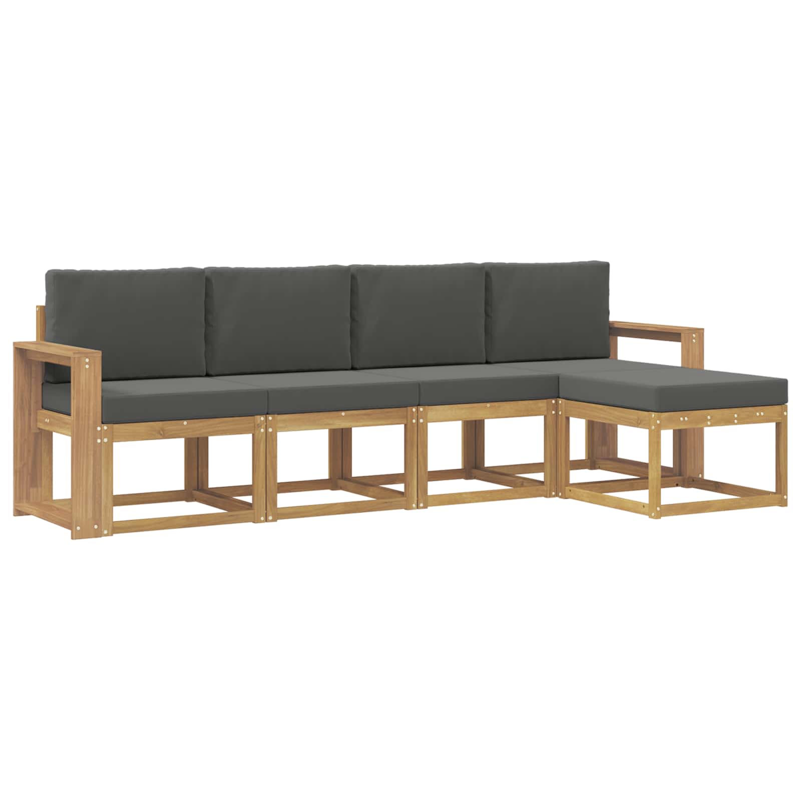 Buiten bankenset met kussen 5 pcs Wit en antracietkleurig is nu te koop bij PeponiXL, paradijselijk wonen!