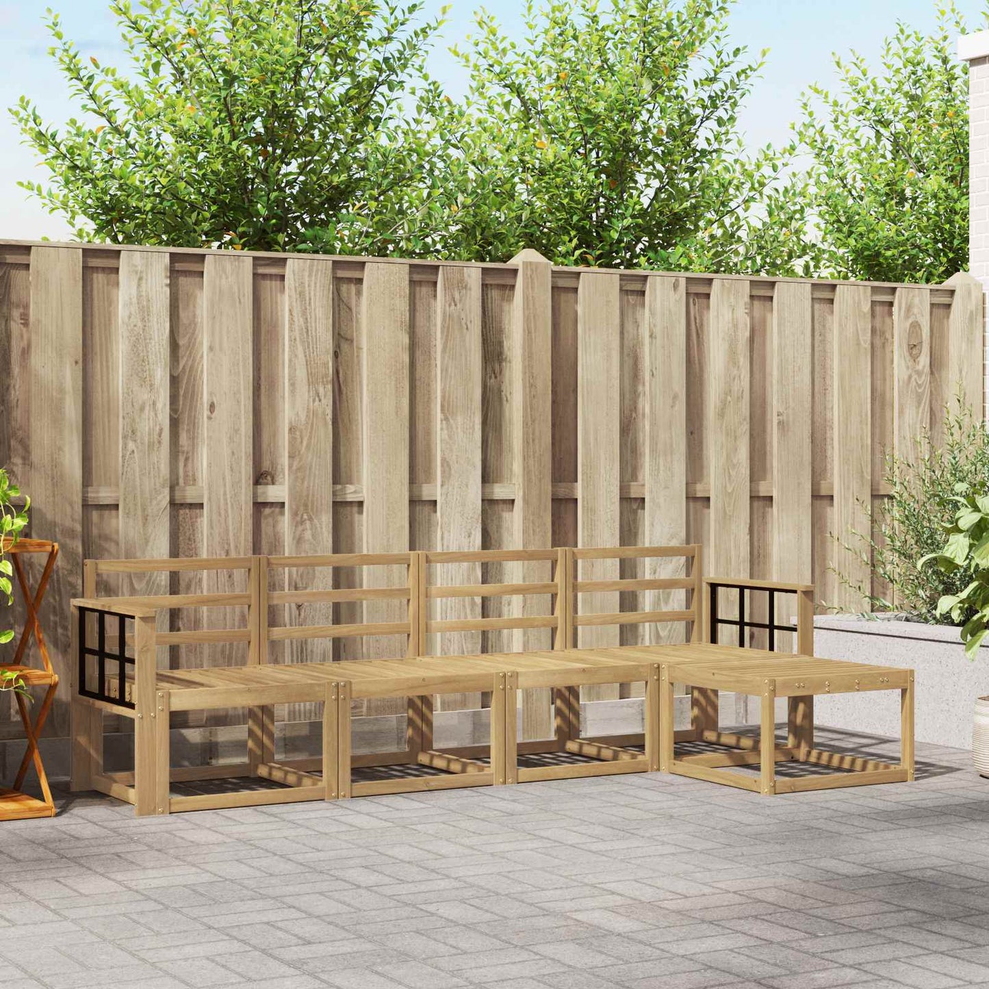 Buiten bankenset 5 pcs Wit 249 x 122,5 x 73 cm