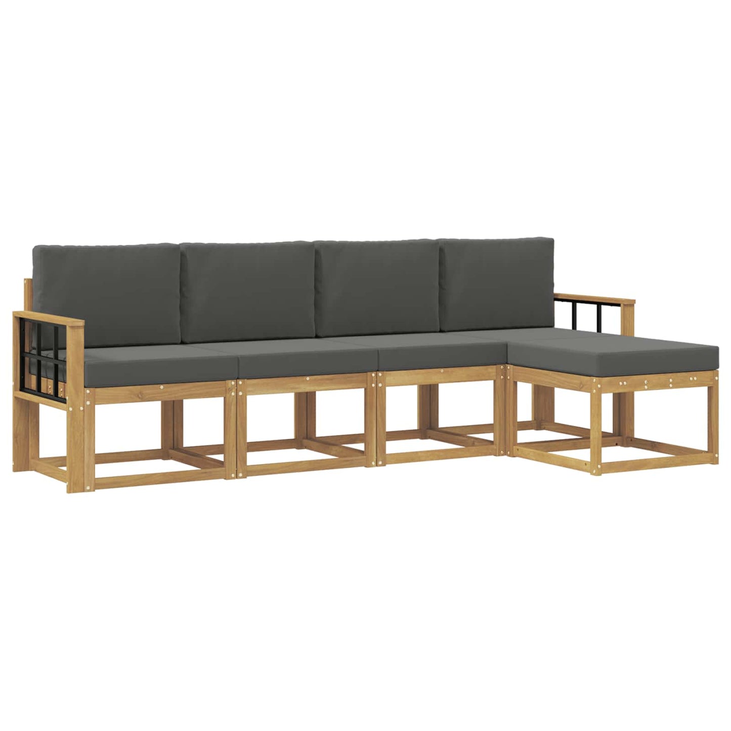 Buiten bankenset met kussen 5 pcs Wit en antracietkleurig is nu te koop bij PeponiXL, paradijselijk wonen!
