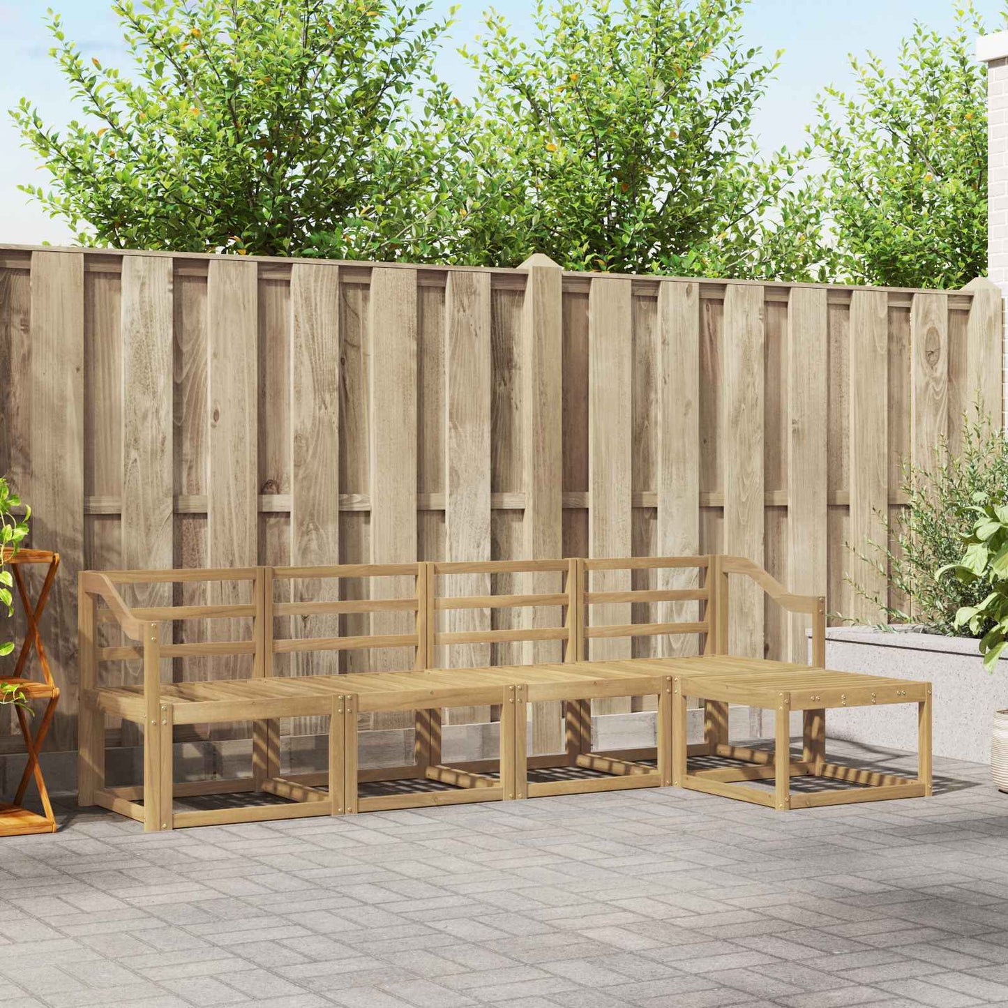 Buiten bankenset 5 pcs Wit 245 x 122,5 x 73 cm