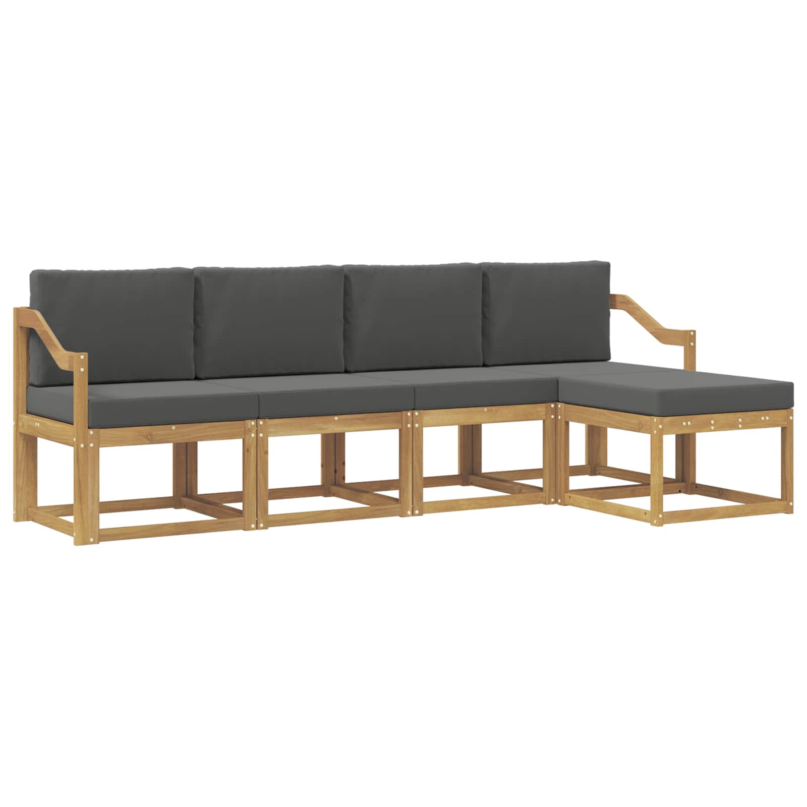 Buiten bankenset met kussen 5 pcs Wit en antracietkleurig is nu te koop bij PeponiXL, paradijselijk wonen!