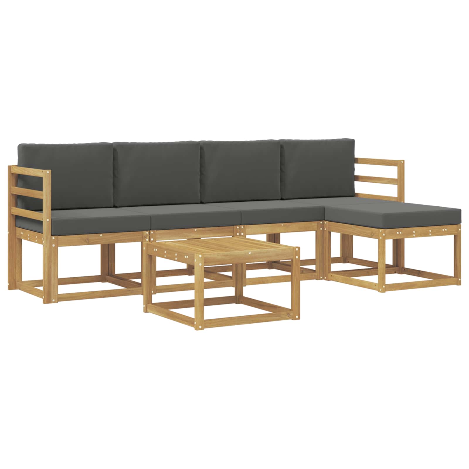 Buiten bankenset met kussen 6 pcs Wit en antracietkleurig is nu te koop bij PeponiXL, paradijselijk wonen!
