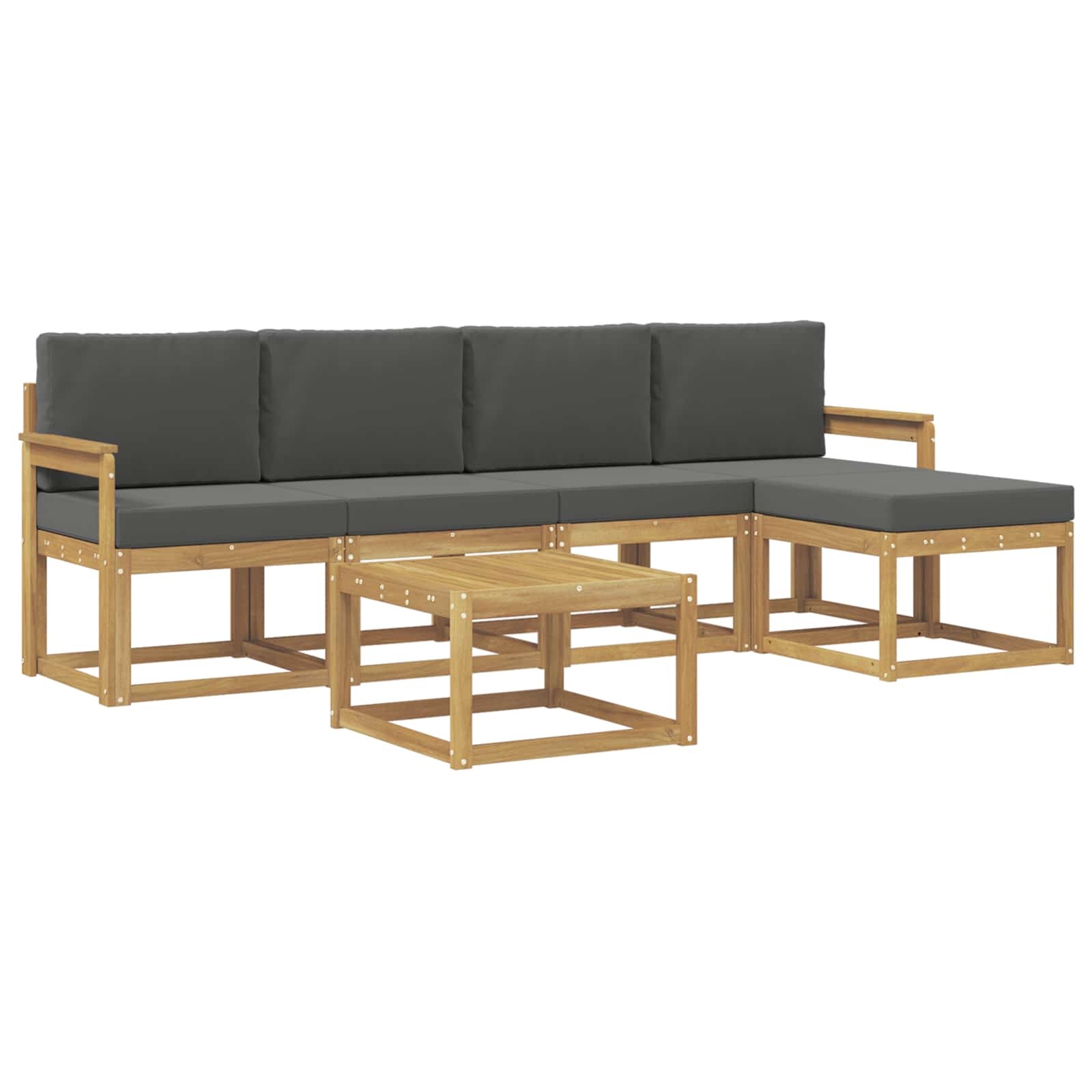 Buiten bankenset met kussen 6 pcs Wit en antracietkleurig is nu te koop bij PeponiXL, paradijselijk wonen!