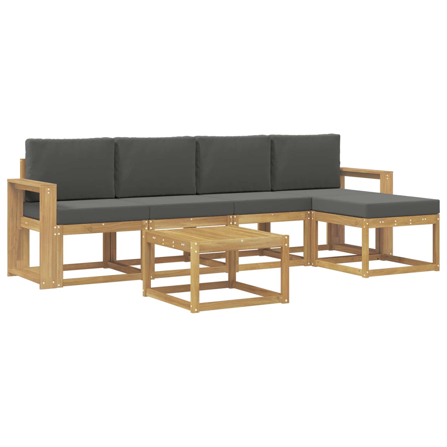 Buiten bankenset met kussen 6 pcs Wit en antracietkleurig is nu te koop bij PeponiXL, paradijselijk wonen!