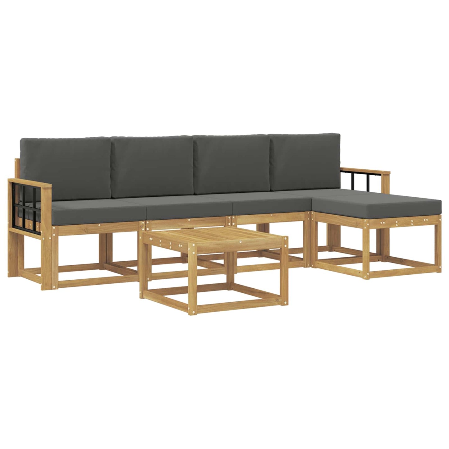 Buiten bankenset met kussen 6 pcs Wit en antracietkleurig is nu te koop bij PeponiXL, paradijselijk wonen!