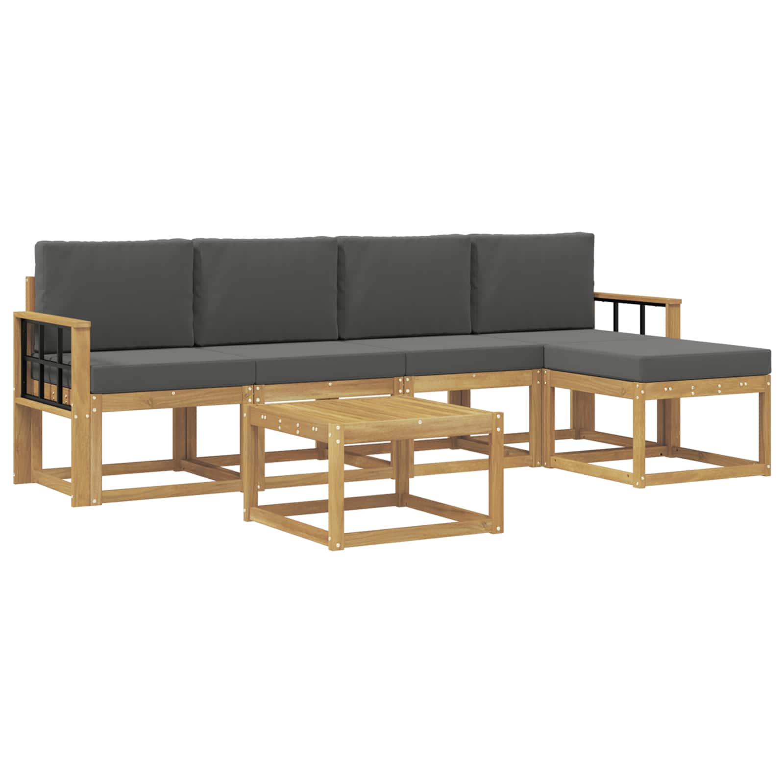 Buiten bankenset met kussen 6 pcs Wit en antracietkleurig is nu te koop bij PeponiXL, paradijselijk wonen!